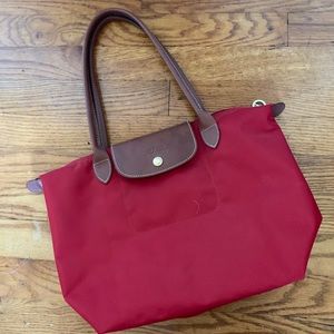 RED LONGCHAMP SMALL PURSE/TOTE